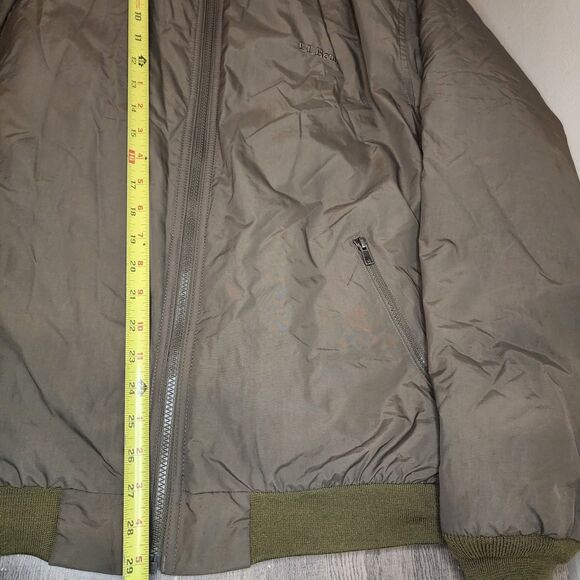 Vintage LL Bean Bomber Jacket Fleece Lined Mens XL Olive Military Green - Picture 10 of 12